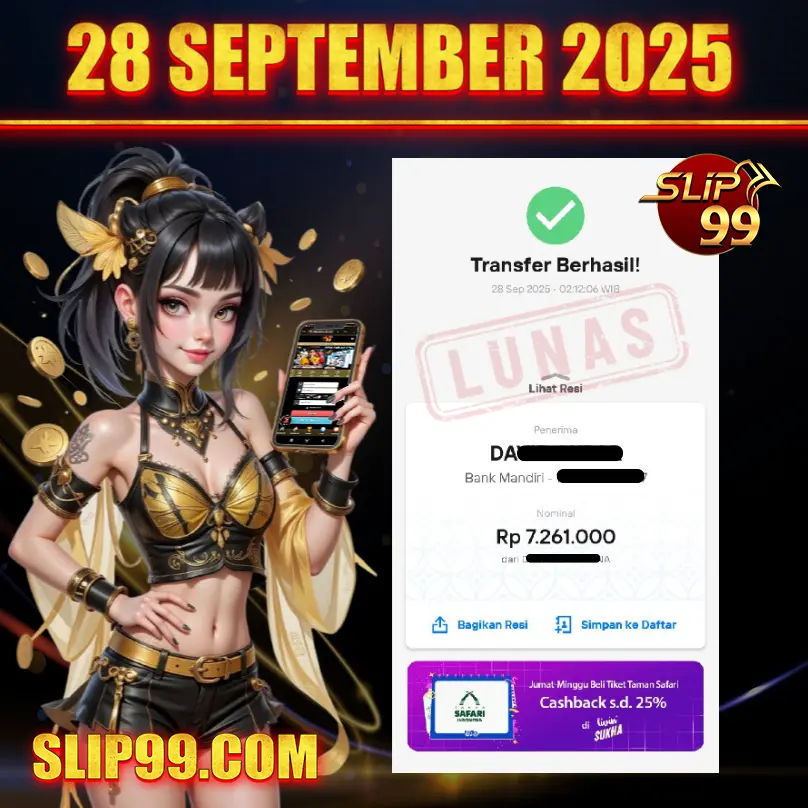 BUKTI KEMENANGAN MEMBER SLIP99