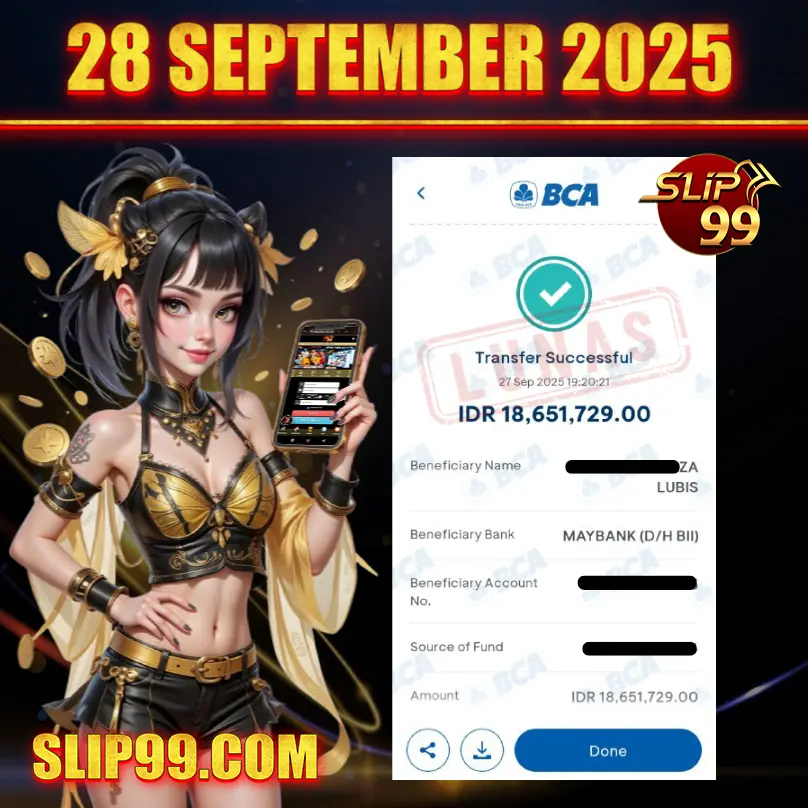 BUKTI KEMENANGAN MEMBER SLIP99