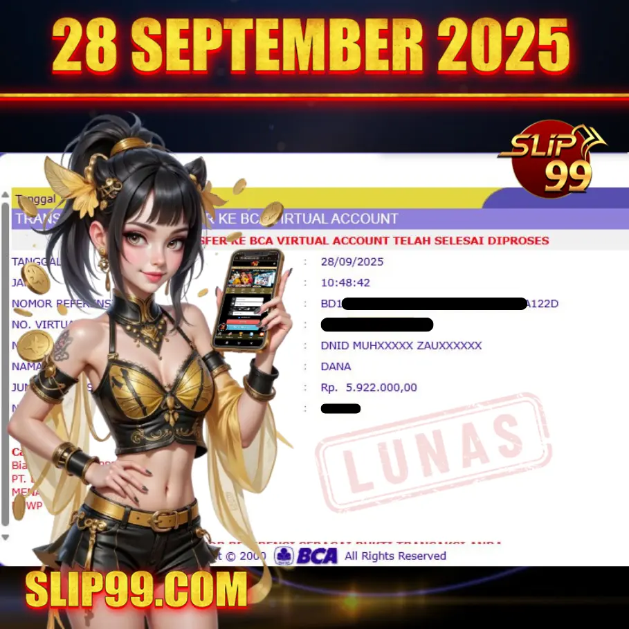 BUKTI KEMENANGAN MEMBER SLIP99