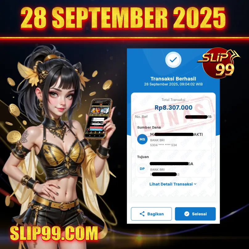 BUKTI KEMENANGAN MEMBER SLIP99