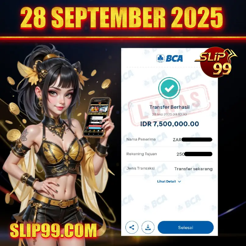 BUKTI KEMENANGAN MEMBER SLIP99