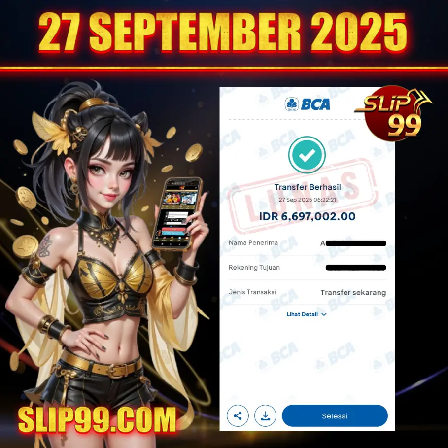 BUKTI KEMENANGAN MEMBER SLIP99