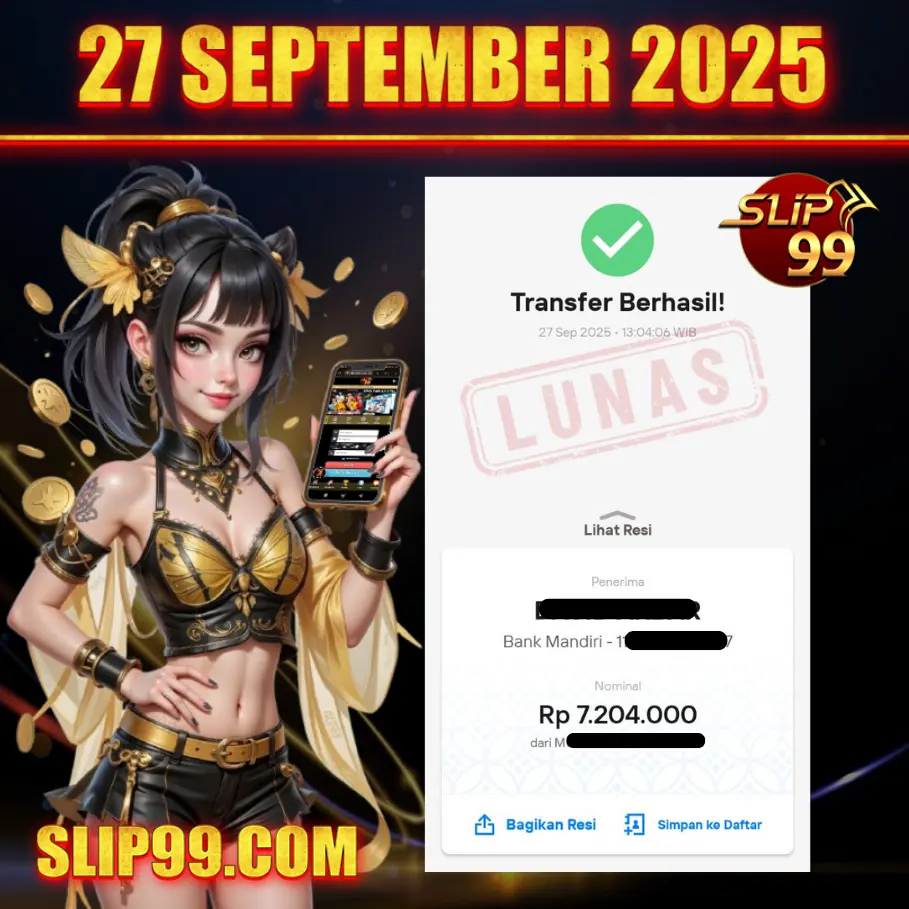 BUKTI KEMENANGAN MEMBER SLIP99