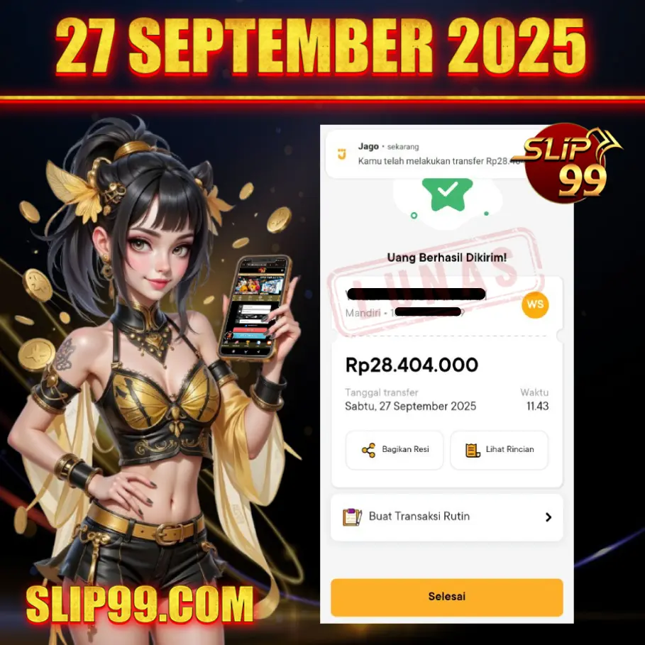 BUKTI KEMENANGAN MEMBER SLIP99