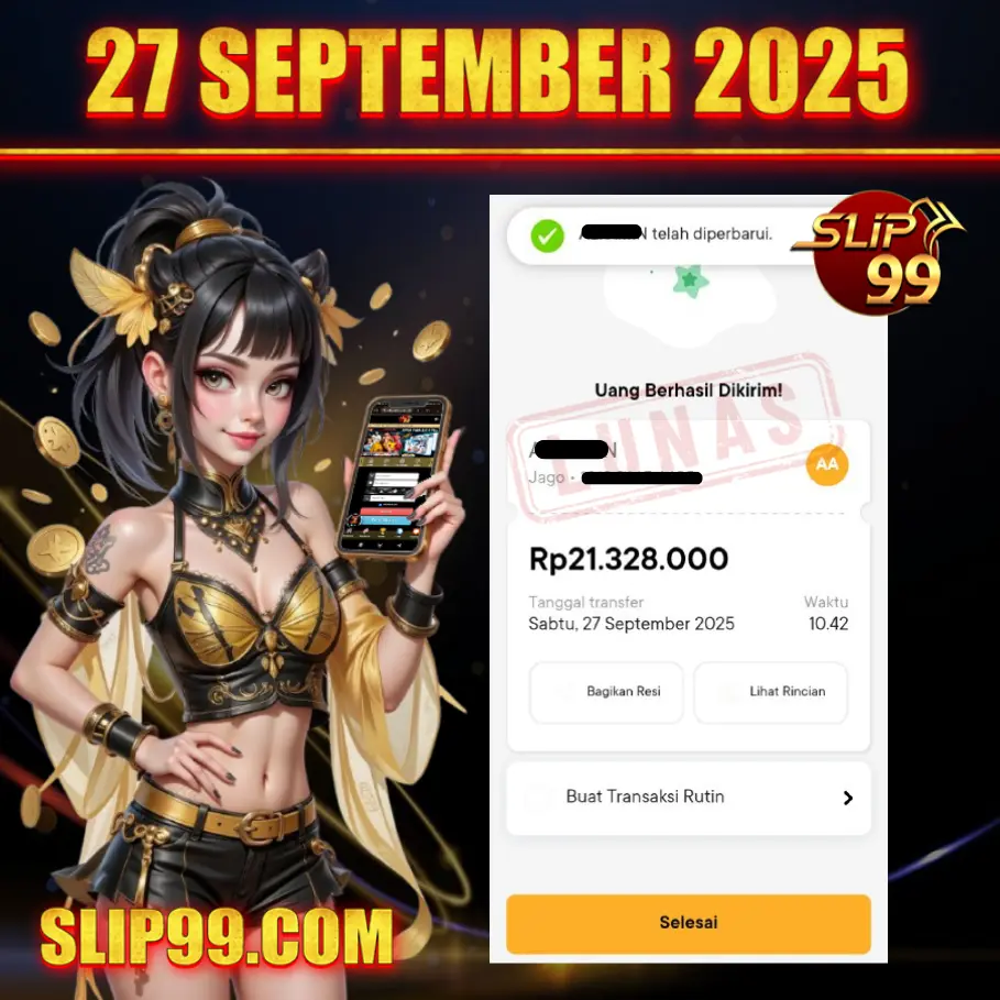BUKTI KEMENANGAN MEMBER SLIP99