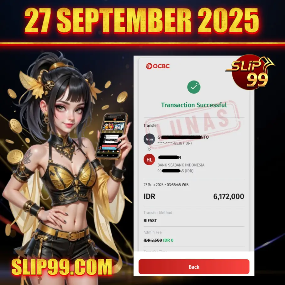 BUKTI KEMENANGAN MEMBER SLIP99