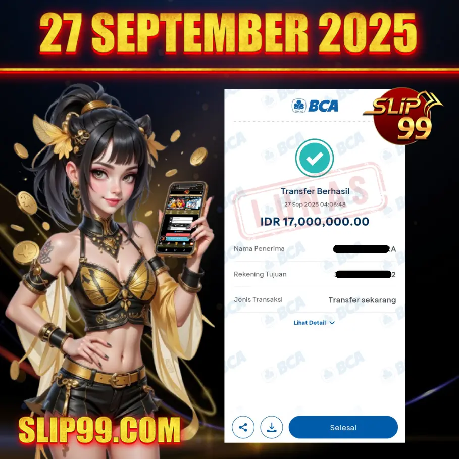 BUKTI KEMENANGAN MEMBER SLIP99