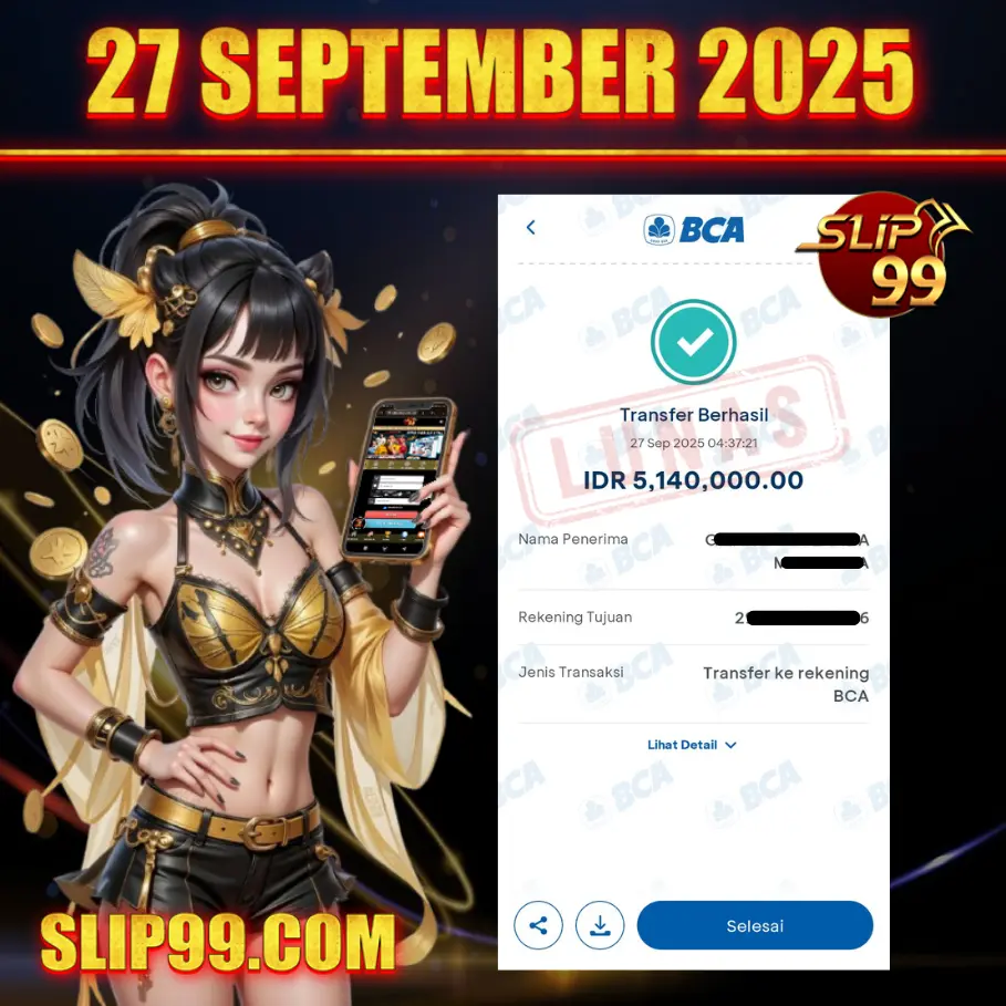 BUKTI KEMENANGAN MEMBER SLIP99