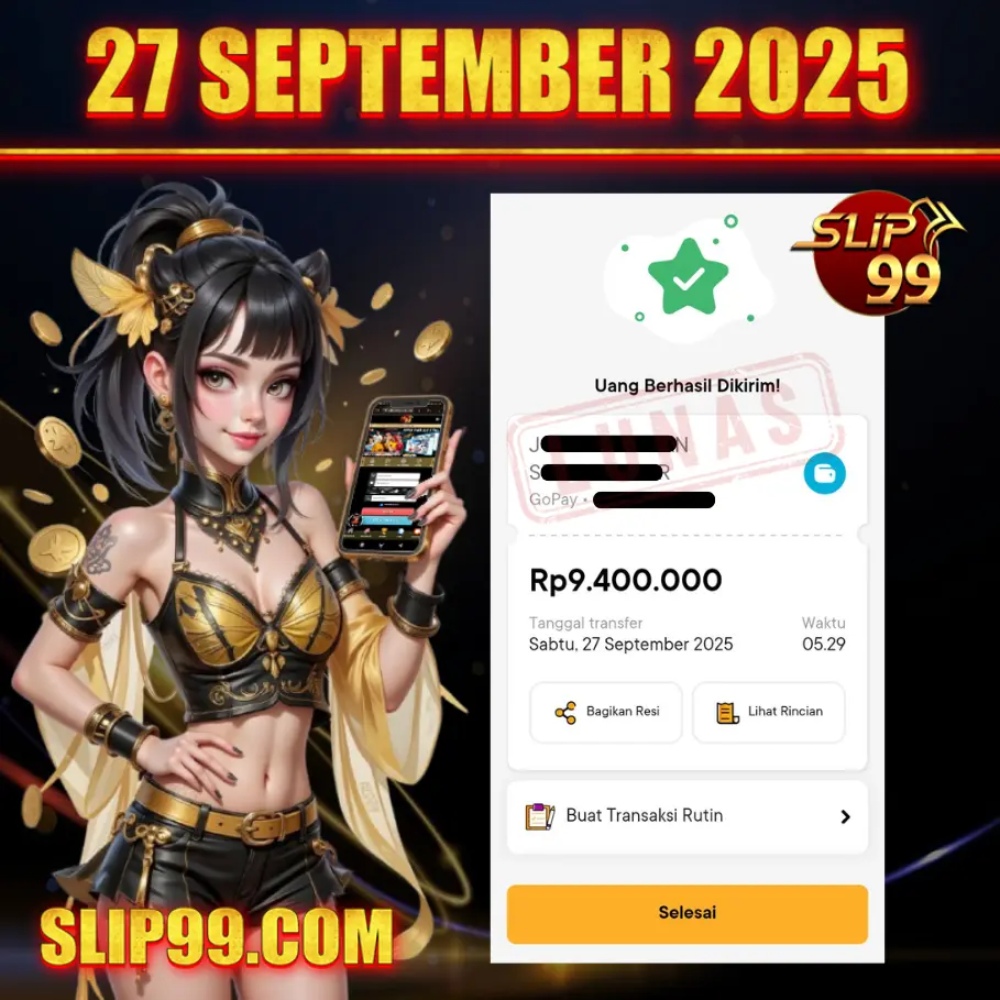 BUKTI KEMENANGAN MEMBER SLIP99
