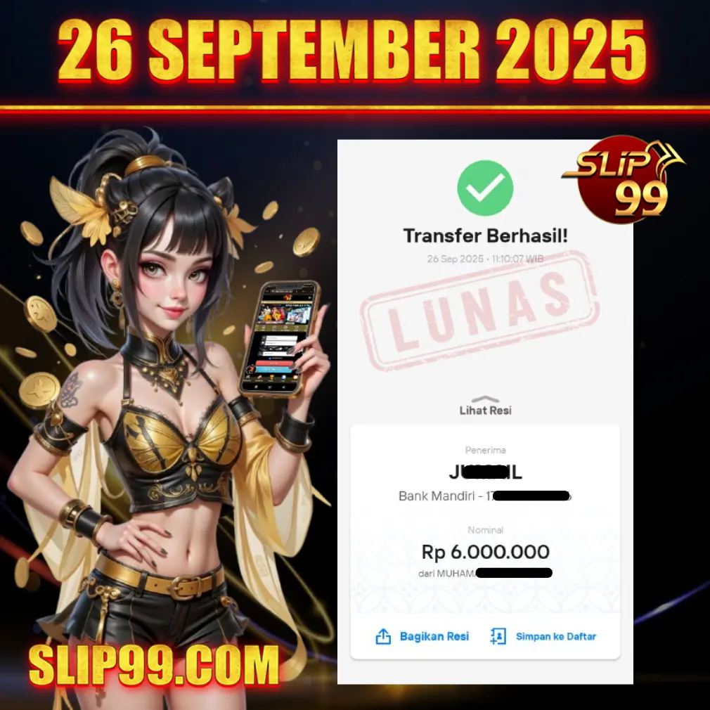 BUKTI KEMENANGAN MEMBER SLIP99