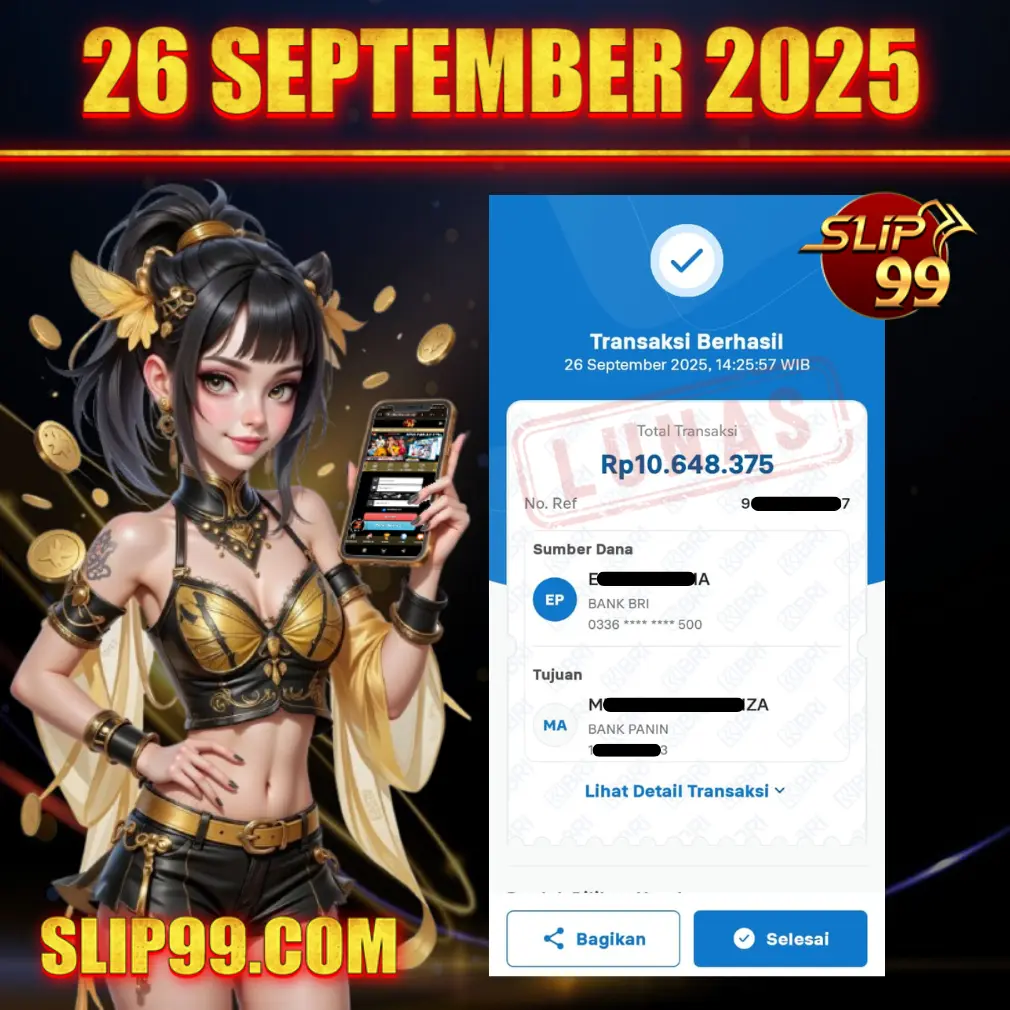 BUKTI KEMENANGAN MEMBER SLIP99