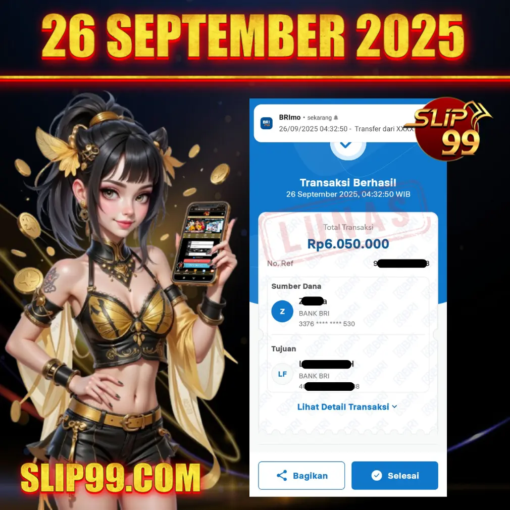 BUKTI KEMENANGAN MEMBER SLIP99