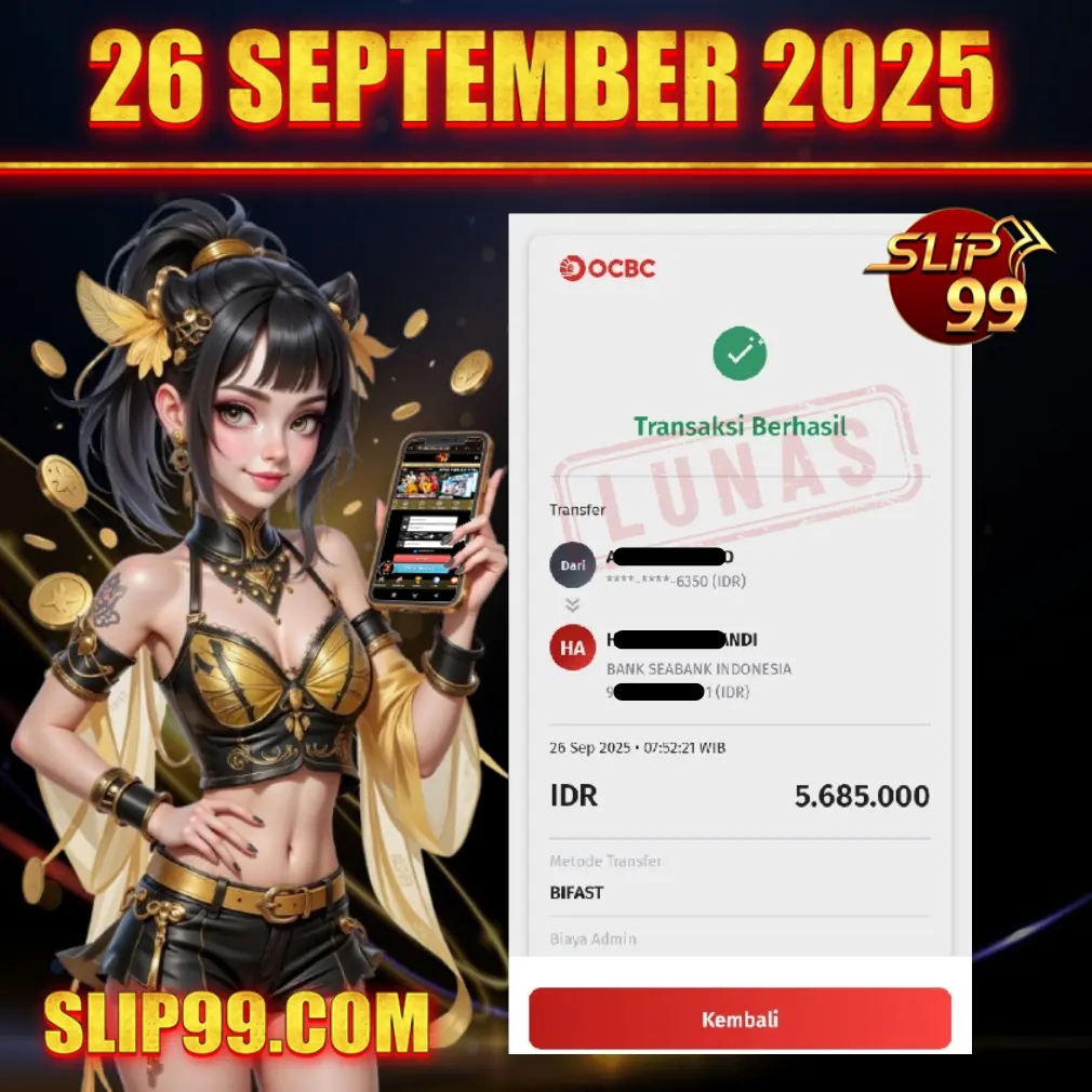 BUKTI KEMENANGAN MEMBER SLIP99
