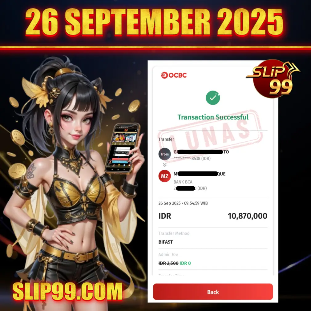 BUKTI KEMENANGAN MEMBER SLIP99