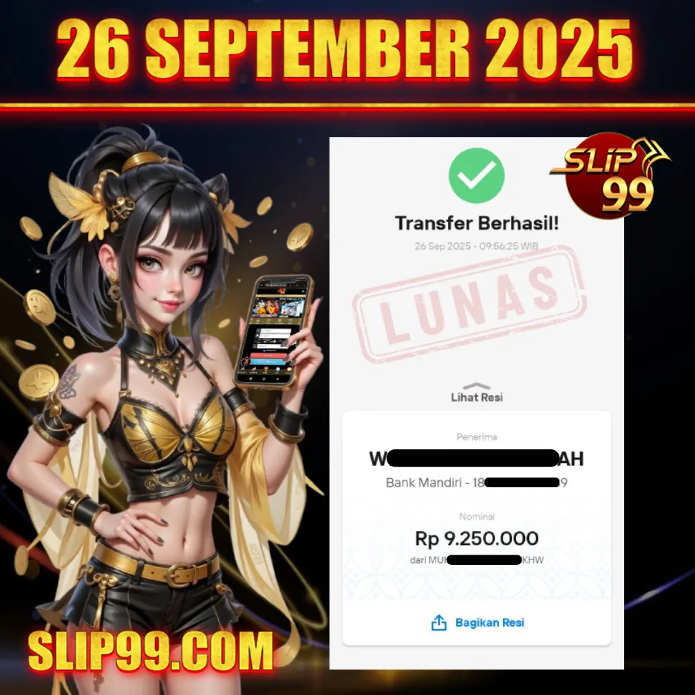 BUKTI KEMENANGAN MEMBER SLIP99
