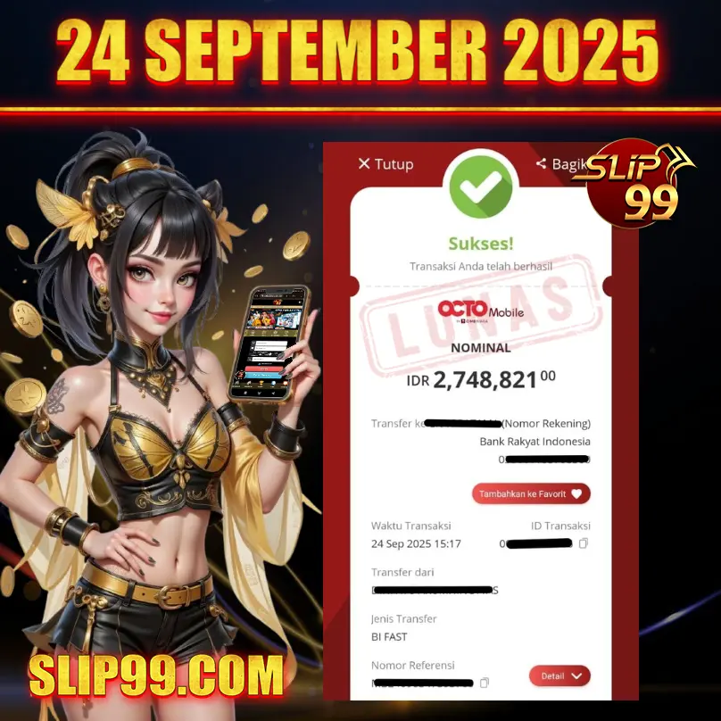 BUKTI KEMENANGAN MEMBER SLIP99