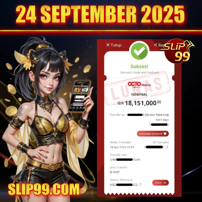 BUKTI KEMENANGAN MEMBER SLIP99