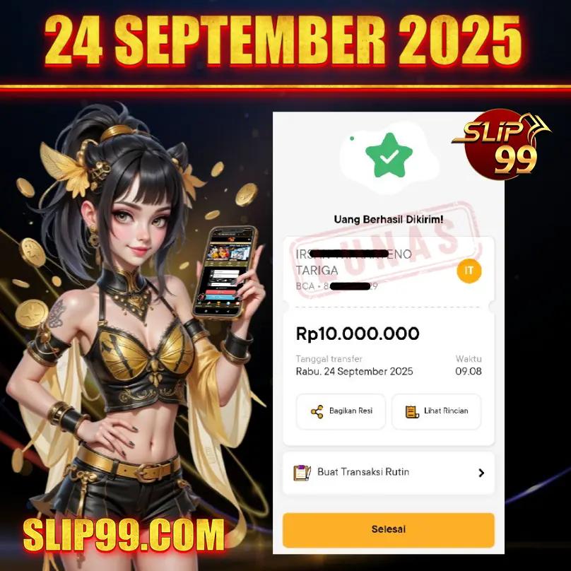BUKTI KEMENANGAN MEMBER SLIP99