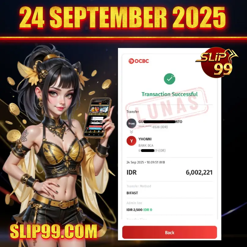 BUKTI KEMENANGAN MEMBER SLIP99