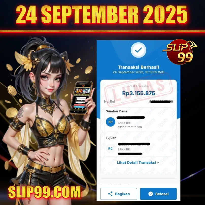 BUKTI KEMENANGAN MEMBER SLIP99
