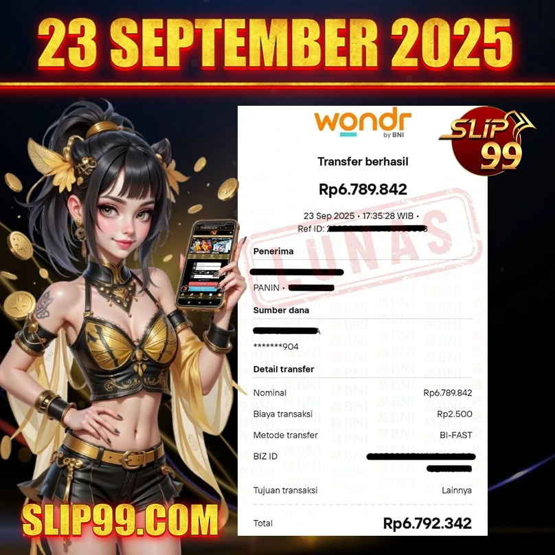 BUKTI KEMENANGAN MEMBER SLIP99